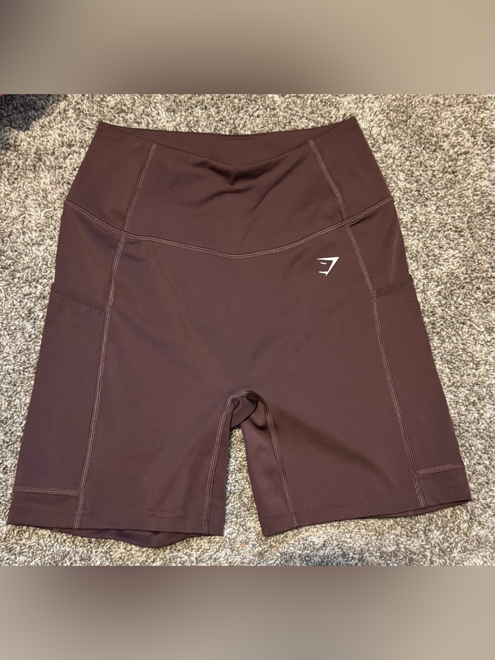 Gymshark High-Waist Bike Shorts in Burgundy